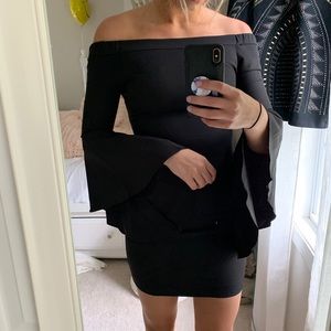 LuLus Long Sleeve Black Bodycon Dress